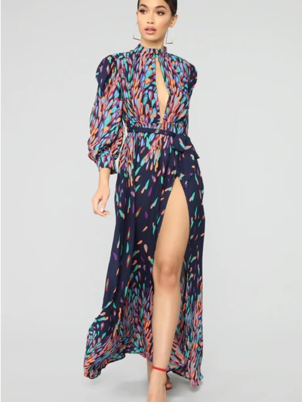 Fashion Nova Wings Of A Feather Maxi Dress - Navy